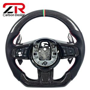 Volante Deportivo Personalizado de Fibra de Carbono para <span class=keywords><strong>Jaguar</strong></span> XF con Levas de Cambio para XFR F-Type XK XKR-S Coupé XE XJ X-Type - Product Image 1