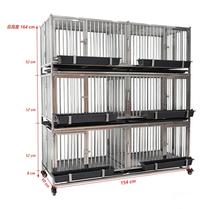 Voliera di Lusso a Tre Strati in Acciaio Inossidabile Verniciato a Polvere con Motivo Animale e Design Traspirante per Uso Interno/Esterno per Uccelli - Product Image 1