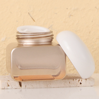 Ensemble de flacons pompe en verre dégradé champagne et pots à couvercle en plastique blanc de 30 ml, 50 ml, 100 ml, 120 ml, 30 g, 50 g pour crème