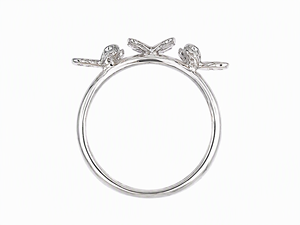 Anillo Abierto de Oro Blanco de 18K con Incrustaciones de Diamantes en Forma de Mariposa, Joyería de Lujo para Mujer - Product Image 2