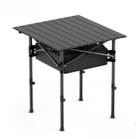 Table pliante portable réglable en hauteur, plateau imperméable, empilable, carrée, pour pique-nique en plein air, barbecue, camping-car, directement de l'usine