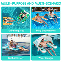 Flotteur de piscine gonflable FBSPORT, flotteurs de piscine de luxe auto-gonflants, chaise flottante gonflable pour piscine
