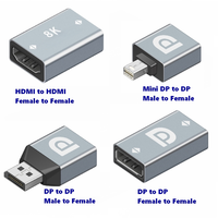 Coupleur HDMI Femelle-Femelle, Connecteur HDMI 8K, Câble d'Extension Mini DP vers DP 1.4 pour Affichage, Port DP Mâle vers Femelle
