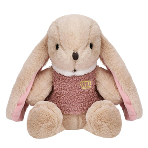 V436 Coniglio di Peluche Morbido per Pasqua, Giocattolo con Orecchie Lunghe Rosa e Vestiti, per Giochi di Ruolo per Bambini e Bimbi Piccoli - Product Image 1
