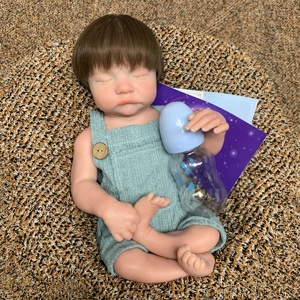 Muñeca Reborn <span class=keywords><strong>de</strong></span> Silicona <span class=keywords><strong>de</strong></span> 18 Pulgadas, Bebé Reborn Realista Pintado a Mano, Niño Pequeño Durmiendo con Dulces Sueños, Cabello Injertado a Mano - Product Image 5