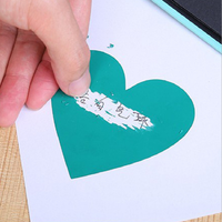 50 pièces/paquet étiquettes de Scrapbooking en forme de coeur autocollant à gratter produits de bricolage papier papeterie joint autocollant