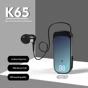 K65 Nuovo Auricolare Bluetooth 5.2 con Clip da Collo, Cavo Telescopico, Display Digitale, Lunga Durata, per Uso Professionale, Monoauricolare - Product Image 2