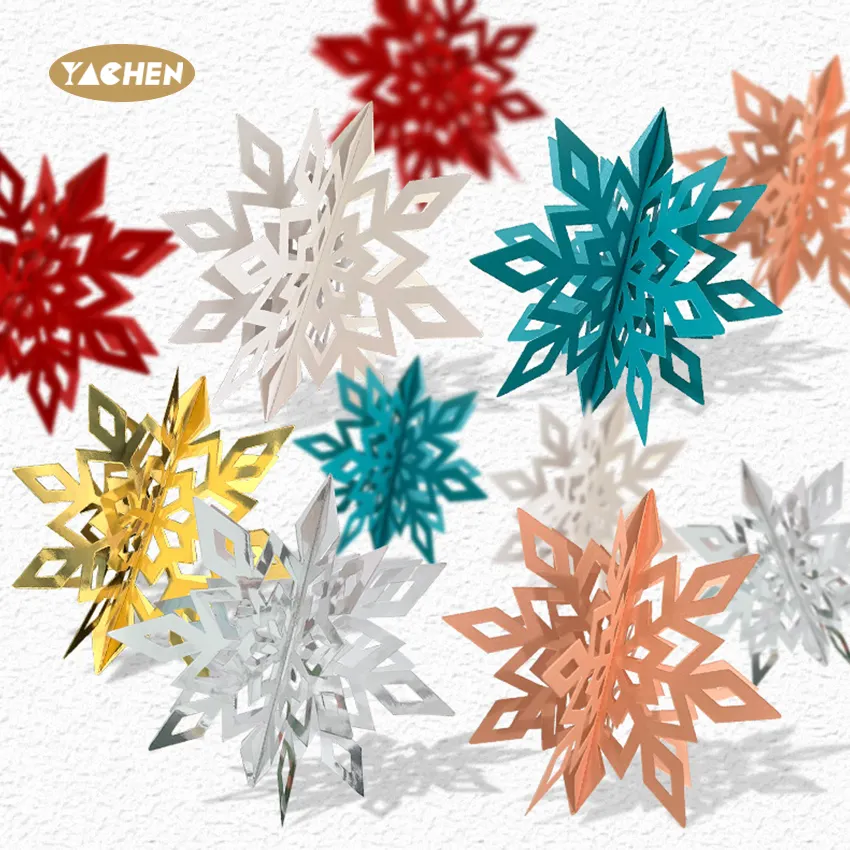YACHEN Winter Wonderland 6 Pack paper decoration Charm supplies christmas Snowflake for shop window