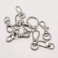 Mousqueton en alliage de zinc, accessoires de porte-clés en métal, matériel de bricolage pour bijoux, crochet pivotant pour sacs et boîtes, fermoir bouche de poisson, clip de fixation