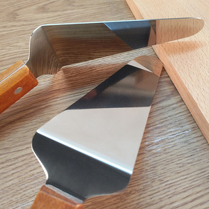Petite spatule de cuisson avec manche en bois, ustensile de cuisson en acier inoxydable, spatule à steak perforée pour la cuisson de pizzas et barbecues - Product Image 4
