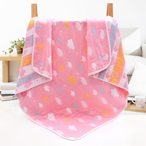 بطانية شاش للأطفال, بطانية مطرزة مقاس 43 × 43 بوصات ، لحاف سرير للأطفال ، مقاس 100% قطن من الموسلين ، بطانية مكونة من 6 طبقات - Product Image 1