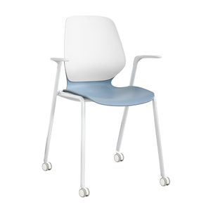 सरल स्टाफ कार्यालय चेयर प्लास्टिक बैकरेस्ट धनुष के आकार की कुर्सी चल रहे सार्वभौमिक व्हील ऑफिस चेयर - Product Image 3