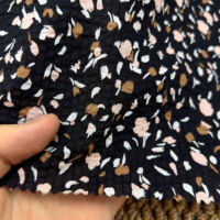 Tissu en coton prérétréci 80 g/m² à effet froissé, imprimé floral, pour chemises et uniformes, 50 pouces, sans repassage, en stock