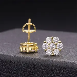 Versand bereit Fine Jewelry Großhandel Silber Ice Out Vvs Diamant Moissan ite Große Ohrringe USA Für Frau