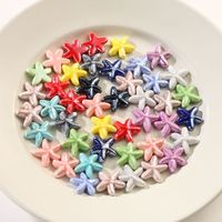 Henan zeester-vormige keramische kralen, veelkleurig, platte bodem, losse kralen, gaten, handgemaakt, doe-het-zelf kettingen, armbanden, kleine accessoires