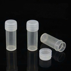<b>Clear</b> <b>Plastic</b> Vials 5ml Screw Cap Cylinder Shape PP Material Chemical Storage <b>Container</b> - Product Image 5