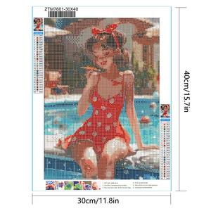 Pool Girl 30X40CM/11.8X15.7in Diamant <span class=keywords><strong>Peinture</strong></span> Diy Diamant Rond 5d Passe-Temps pour Cadeau <span class=keywords><strong>Peinture</strong></span> Suspendue - Product Image 1