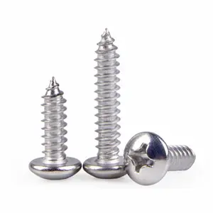 Stainless steel inox inch size DIN 7981 1/4-20 self-tapping tek screw 1/2 m2.5 m3 m6 m8 m10 Cross Pan Head Tapping Screw