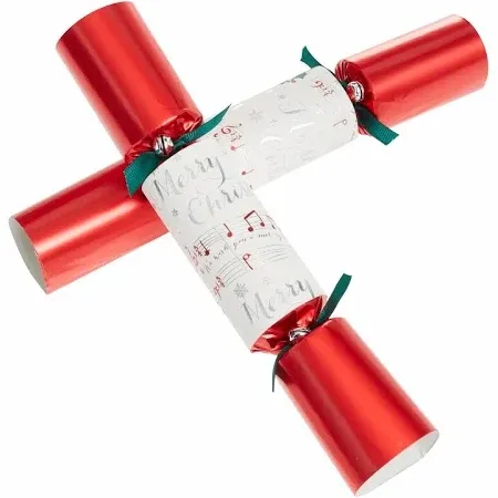 Xmas Party Decoration 8'' Pop Pop Christmas Crackers Packaging Paper Custom Diy Custom Empty Christmas Cracker