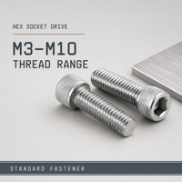 Vis à tête moletée à six pans creux, fixation standard M3-M10, en acier inoxydable, zinguée, aluminium, emballage personnalisé