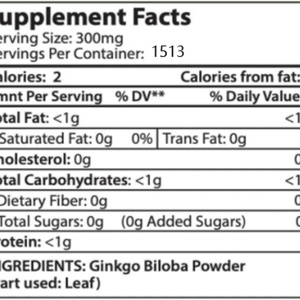 Extrait de Ginkgo Biloba Biologique en Poudre – Stimulant Immunitaire et Cognitif – Bouteille, Fût ou Récipient en Verre – 100% Soluble dans l'Eau - Product Image 2