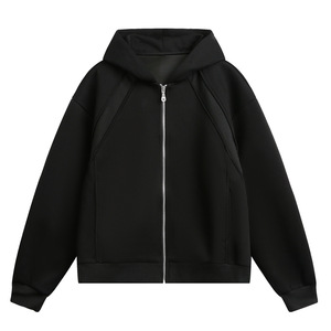 Felpa con Cappuccio Corta Vintage Americana con Cuciture a Vista, Leggera e Traspirante, Unisex, Cardigan Ampio, Felpa per Coppie - Product Image 4