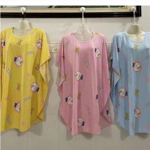 ชุดนอนผ้าไหม<span class=keywords><strong>นม</strong></span>คอกลมแขนสั้นโอเวอร์ไซส์สำหรับผู้หญิง, ชุดนอนผ้าฝ้ายลำลองใส่นอนสำหรับใส่อยู่บ้าน - Product Image 6