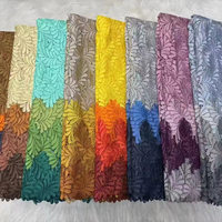 Tissu en dentelle guipure africaine de haute qualité, nouvelle mode, doux pour la peau, bleu multicolore, dentelle guipure pour robe de soirée