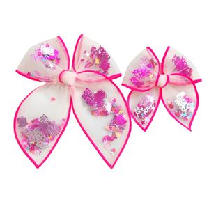 Geburtstag Shaker Bogen Clips Pailletten Füller Haars pangen Süße Pailletten Konfetti Bogen Haars pange - Product Image 3