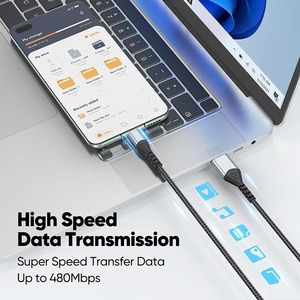 Câble USB 2.0 mâle vers micro USB, nylon tressé, coque en aluminium, 1m, câble de charge pour batterie externe - Product Image 4