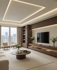 Mobile <span class=keywords><strong>TV</strong></span> Moderno <span class=keywords><strong>con</strong></span> <span class=keywords><strong>Pannello</strong></span> in Melamina e Illuminazione <span class=keywords><strong>LED</strong></span>, <span class=keywords><strong>Porta</strong></span> in Vetro, Arredamento in Legno per Soggiorno - Product Image 6