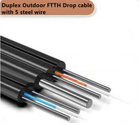 Cable de fibra óptica Ftth para exteriores, 1, 2 y 4 núcleos, Gjyxch