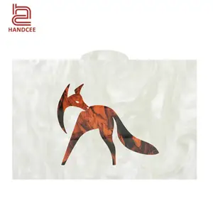 New Fox Mô Hình Phụ Nữ Sang Trọng Acrylic Ly Hợp Túi Thời Trang Phụ Nữ Tote Túi Đám Cưới Giản Dị Buổi Tối Túi