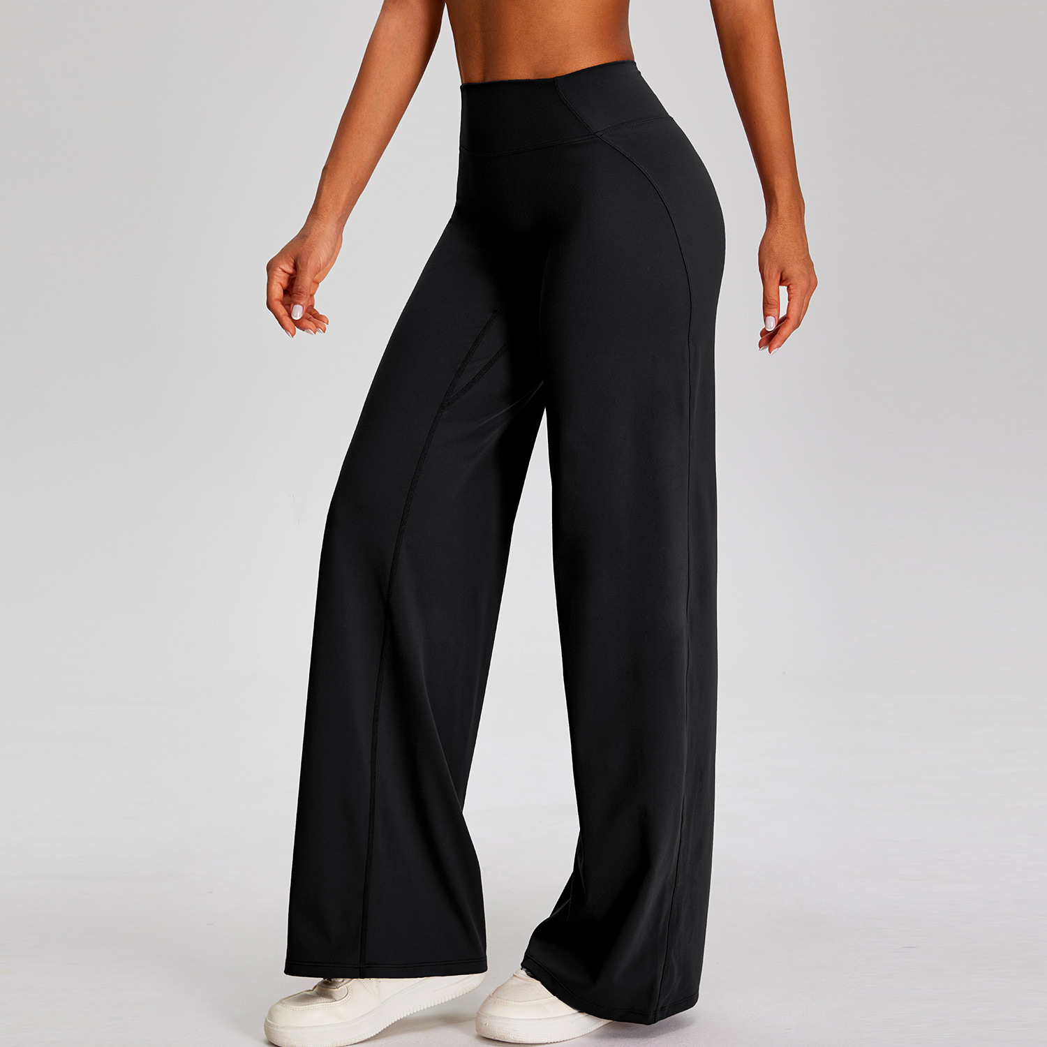 pantalones acampanados negros-1