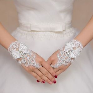 <span class=keywords><strong>Gants</strong></span> en dentelle d'été en gros T0122 pour femmes, style coude, nœud papillon, doigts courts à crochet pour cérémonies de mariage et fêtes - Product Image 1