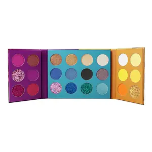 Großhandel 24-Farben-Lidschatten-Palette metallische Oberfläche Pulverform dunkler Hautton neues Design Eigenmarke Kosmetik-Makeup