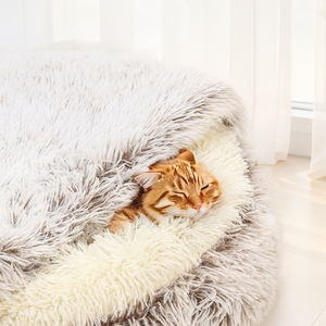 Gemütliches Winter-Tierbett für den Innenbereich, Weiche, Warme, Halbgeschlossene Höhle für Katzen und Hunde - Product Image 4