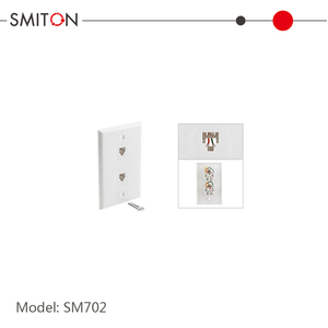 Plaque frontale murale à deux groupes blanche Offre Spéciale avec deux prises <span class=keywords><strong>RJ45</strong></span> <span class=keywords><strong>ou</strong></span> <span class=keywords><strong>Rj11</strong></span> - Product Image 5