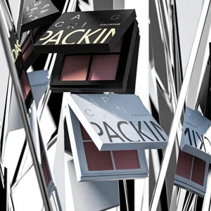 Бесплатный образец пользовательского макияжа Пустая палитра теней для век упаковка, элегантный 4 вида цветов пластиковый контейнер для теней с зеркалом