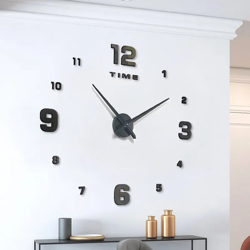 Современные минималистичные акриловые декоративные настенные часы для гостиной «сделай сам», 3D наклейки на стену, часы