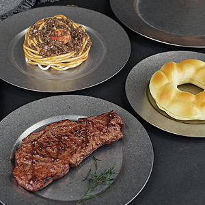 Assiettes de table en acier inoxydable haut de gamme luxueuses, design classique, vaisselle de <span class=keywords><strong>cuisine</strong></span>, ensembles de plantes pour restaurant, dîner de fête - Product Image 2