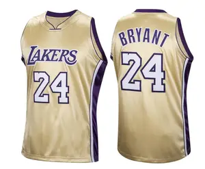 Men's Los Angeles 24 Bryant Black_mamba Classics Th_rowback Purple And Gold Sports Stitched Basketball Jersey