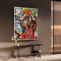 100% Offre Spéciale toile mur Art Graffiti basket-ball joueur étoile toile art pop mur art décor à la maison