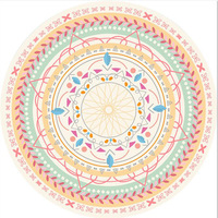 Tapis rond en acrylique de style bohème turc 2023, fabriqué à la machine, lavable
