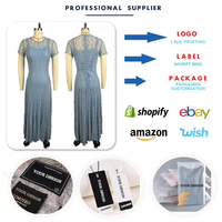 HK75767 Robes d'automne pour femmes, vente chaude, décontractées et élégantes, col rond, manches courtes, ajustées, froncées, en dentelle, avec robe intérieure