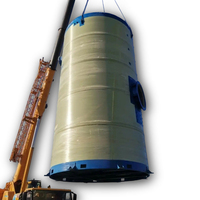 Station de relevage d'eaux usées enterrée préfabriquée en PRV (fibre de verre renforcée) pour projets miniers, anti-corrosion, personnalisable OEM