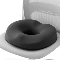 Coussin de siège ergonomique en forme de donut pour fauteuil roulant, grand format, noir, pour le soulagement des hémorroïdes, du coccyx, de la sciatique, des plaies de pression et des douleurs prostatiques