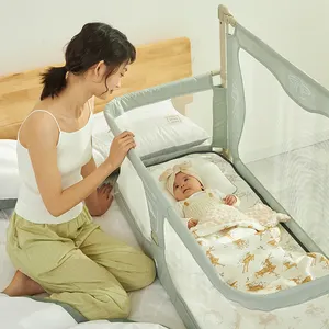 3つの1つのベビーベッドガードレールベビーベッドに0〜36か月幼児用ベッドバリア安全レールフェンスベビーベッドベッドに適応可能