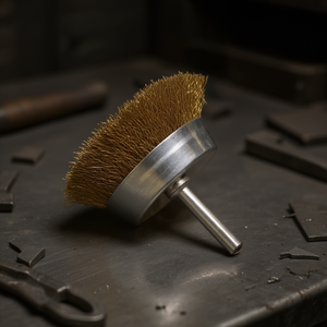 Brosse métallique Ttake Cup avec tige en acier de 6 mm pour le polissage des métaux - Product Image 3