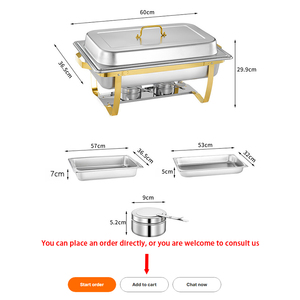 Calentadores <span class=keywords><strong>de</strong></span> Alimentos <span class=keywords><strong>de</strong></span> Acero Inoxidable para Cocina Comercial, Chafing Dishes <span class=keywords><strong>de</strong></span> 9L, Set <span class=keywords><strong>de</strong></span> Buffet a Gas, Equipo <span class=keywords><strong>de</strong></span> Catering para Fiestas y Cocina - Product Image 6